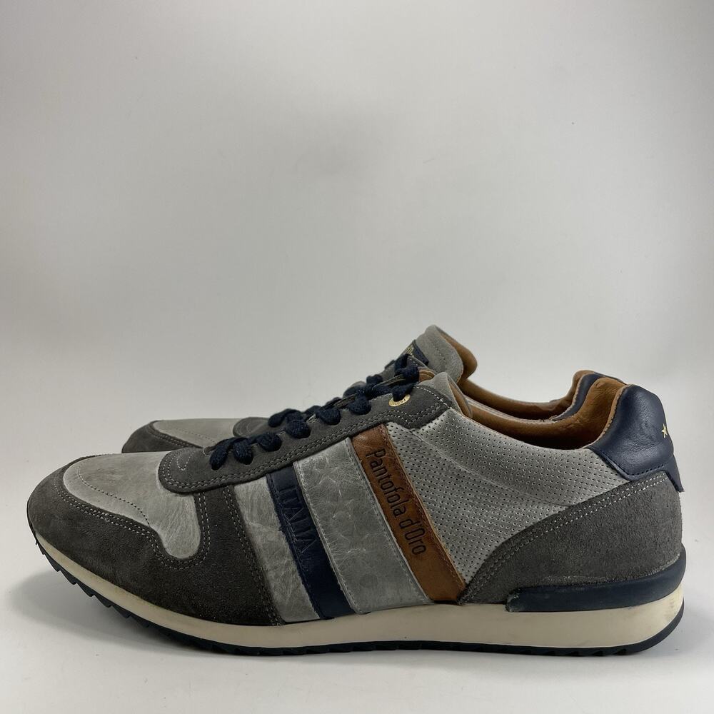 Pantofola d’Oro Rizza Low Trainers Mens Size 12, EU 45 Gray Blue Leather Suede - Picture 4 of 10